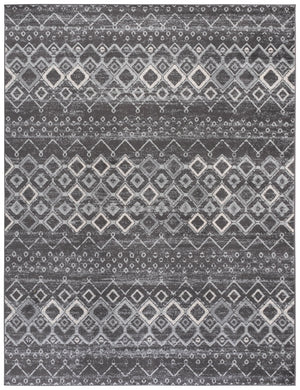 Safavieh Amsterdam Round Bohemian Area Rug In Dark & Light Grey — Power-Loomed Turkey, Soft Durable Texture 8'-0" x 8'-0" AMS108J-8R