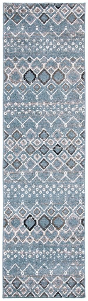 Safavieh Amsterdam Area Rug - Elegant Power-loomed Design With Bohemian Charm For Effortless Home Style Blue ,Ivory Polypropylene Pile Ams108l-4sq