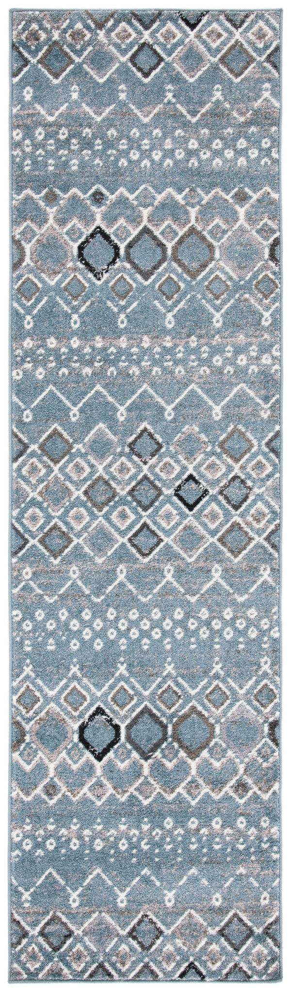 Safavieh Amsterdam Area Rug - Elegant Power-loomed Design With Bohemian Charm For Effortless Home Style Blue ,Ivory Polypropylene Pile Ams108l-4sq