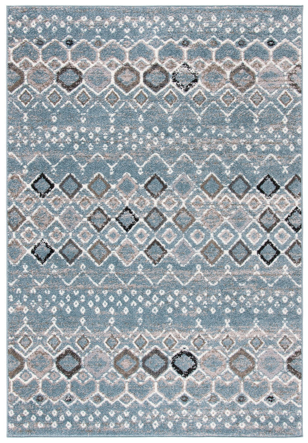 Safavieh Amsterdam Area Rug - Elegant Power-loomed Design With Bohemian Charm For Effortless Home Style Blue ,Ivory Polypropylene Pile Ams108l-4sq