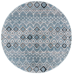 Safavieh Amsterdam Area Rug - Elegant Power-loomed Design With Bohemian Charm For Effortless Home Style Blue ,Ivory Polypropylene Pile Ams108l-4sq