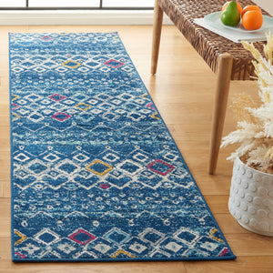 Safavieh Amsterdam Area Rug - Elegant Power-loomed Design With Bohemian Charm For Effortless Home Style Navy ,Turquoise Polypropylene Pile Ams108m-8r