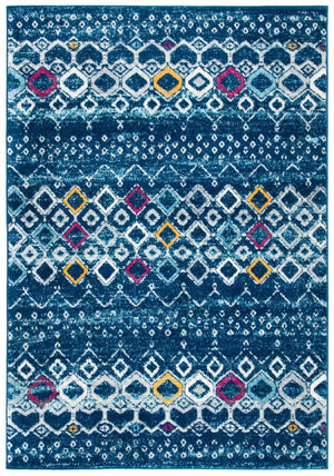 Safavieh Amsterdam Area Rug - Elegant Power-loomed Design With Bohemian Charm For Effortless Home Style Navy ,Turquoise Polypropylene Pile Ams108m-8r