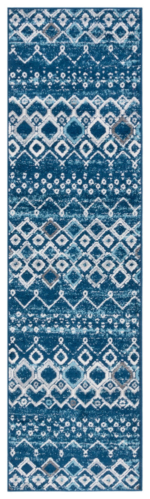Safavieh Amsterdam Area Rug - Elegant Power-loomed Design With Bohemian Charm For Effortless Home Style Navy ,Beige Polypropylene Pile Ams108n-4sq