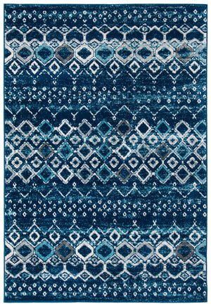 Safavieh Amsterdam Area Rug - Elegant Power-loomed Design With Bohemian Charm For Effortless Home Style Navy ,Beige Polypropylene Pile Ams108n-4sq