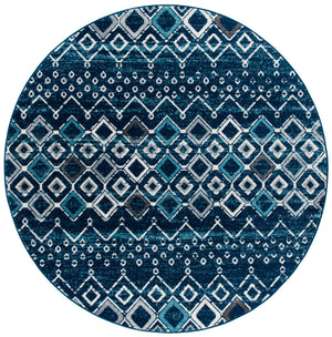 Safavieh Amsterdam Area Rug - Elegant Power-loomed Design With Bohemian Charm For Effortless Home Style Navy ,Beige Polypropylene Pile Ams108n-4sq