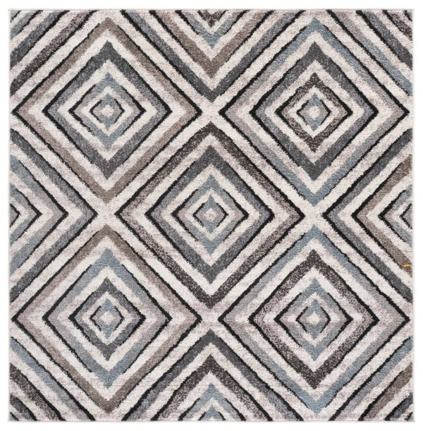 Safavieh Amsterdam Geometric Cream Beige Power Loomed Turkish Polypropylene Square Indoor Rug AMS109A-5SQ