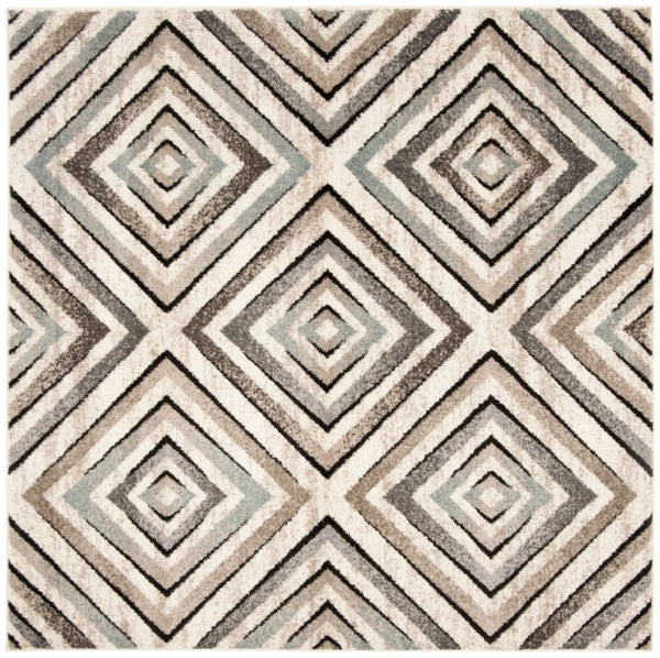 Safavieh Amsterdam Geometric Cream Beige Power Loomed Turkish Polypropylene Square Indoor Rug AMS109A-5SQ