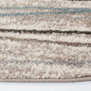 Safavieh Amsterdam Abstract Polypropylene Round Rug for Living Room Bedroom or Home Office Cream 5R AMS111A-5R