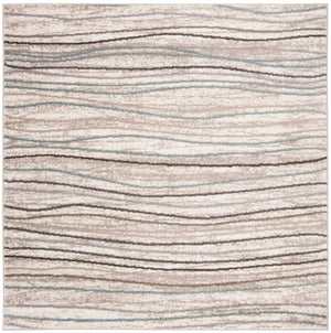 Safavieh Amsterdam Abstract Polypropylene Round Rug for Living Room Bedroom or Home Office Cream 5SQ AMS111A-5SQ