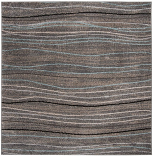 Safavieh Amsterdam Abstract Polypropylene Round Rug for Living Room Bedroom or Home Office Silver 5SQ AMS111G-5SQ