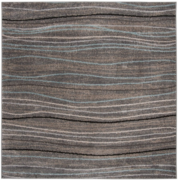 Safavieh Amsterdam Abstract Polypropylene Round Rug for Living Room Bedroom or Home Office Silver 5SQ AMS111G-5SQ