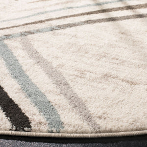 Safavieh Amsterdam Geometric Round Area Rug Power Loomed Polypropylene for Modern Living Spaces AMS112A-5R