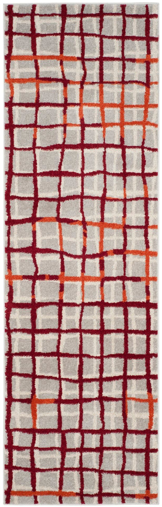 Safavieh Modern Gridlines Power Loomed  Rug Light Grey / Ivory AMT403B-27