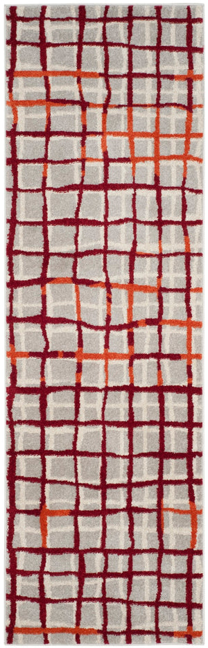 Safavieh Modern Gridlines Power Loomed  Rug Light Grey / Ivory AMT403B-27