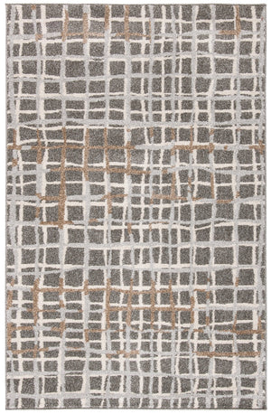 Safavieh Modern Gridlines Power Loomed  Rug Grey / Ivory AMT403C-4