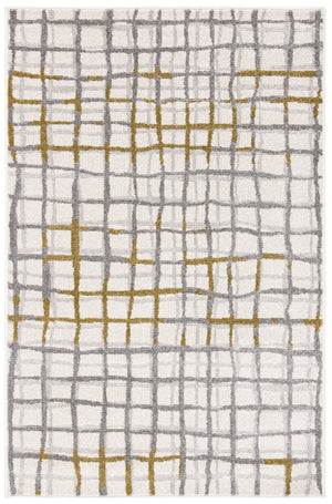 Safavieh Modern Gridlines Power Loomed  Rug Ivory / Light Grey AMT403K-4