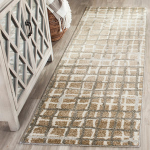 Safavieh Modern Gridlines Power Loomed  Rug Wheat / Beige AMT403S-27