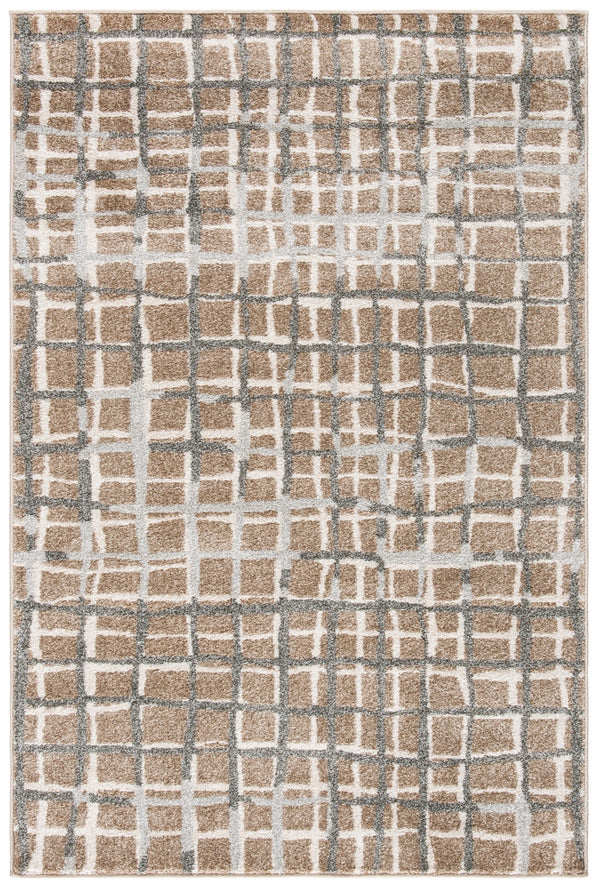 Safavieh Modern Gridlines Power Loomed  Rug Wheat / Beige AMT403S-4