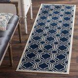 Safavieh Amherst 411 Power Loomed Rug Navy / Ivory 67% Polypropylene 18% Fibrillated Polypropylene 8% Latex 7% Poly-cotton(warp)