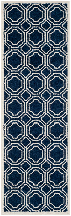 Safavieh Amherst 411 Power Loomed Rug Navy / Ivory 67% Polypropylene 18% Fibrillated Polypropylene 8% Latex 7% Poly-cotton(warp)
