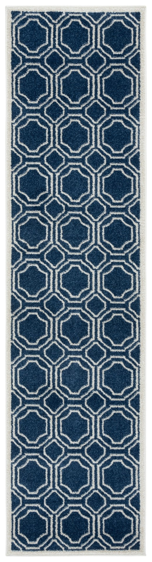 Safavieh Amherst 411 Power Loomed Rug Navy / Ivory 67% Polypropylene 18% Fibrillated Polypropylene 8% Latex 7% Poly-cotton(warp)