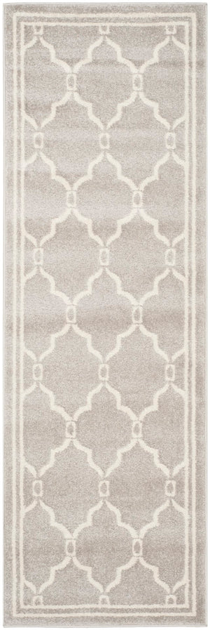 Safavieh Amhesrt 414 Power Loomed Rug Light Grey / Ivory 67% Polypropylene 18% Fibrillated Polypropylene 8% Latex 7% Poly-cotton(warp)