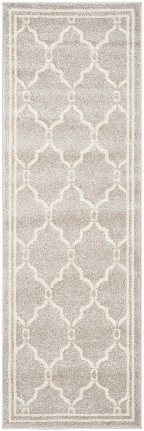 Safavieh Amhesrt 414 Power Loomed Rug Light Grey / Ivory 67% Polypropylene 18% Fibrillated Polypropylene 8% Latex 7% Poly-cotton(warp)