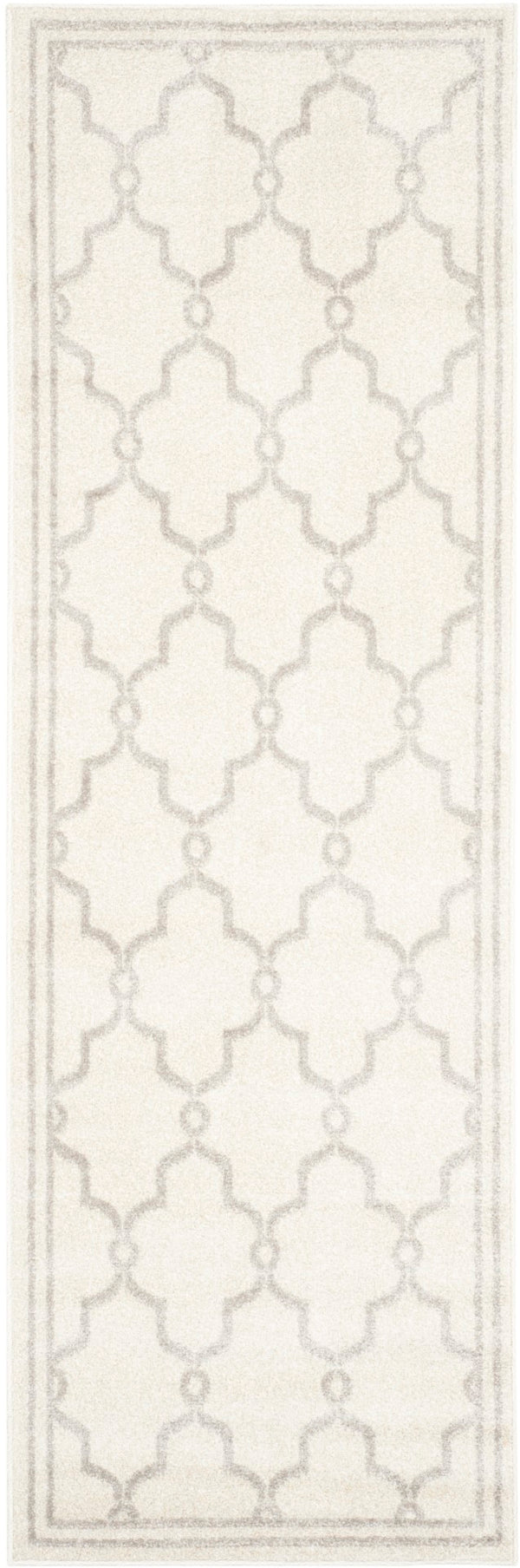 Safavieh Amhesrt 414 Power Loomed Rug Ivory / Light Grey 67% Polypropylene 18% Fibrillated Polypropylene 8% Latex 7% Poly-cotton(warp)