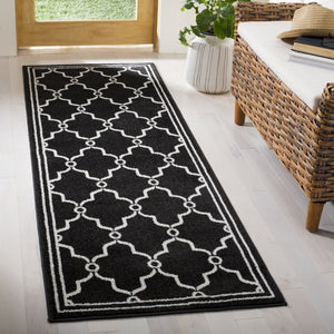 Safavieh Amherst Exquisite Turkish Area Rug – Modern Elegance With Intricate Geometric Design And Durability Anthracite ,Ivory 67% Polypropylene 18% Fibrillated Polypropylene 8% Latex 7% Poly,Cotton(Warp) Amt414g-5r
