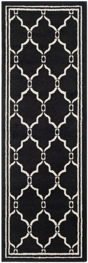 Safavieh Amherst Exquisite Turkish Area Rug – Modern Elegance With Intricate Geometric Design And Durability Anthracite ,Ivory 67% Polypropylene 18% Fibrillated Polypropylene 8% Latex 7% Poly,Cotton(Warp) Amt414g-5r