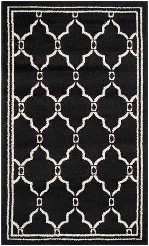 Safavieh Amherst Exquisite Turkish Area Rug – Modern Elegance With Intricate Geometric Design And Durability Anthracite ,Ivory 67% Polypropylene 18% Fibrillated Polypropylene 8% Latex 7% Poly,Cotton(Warp) Amt414g-5r