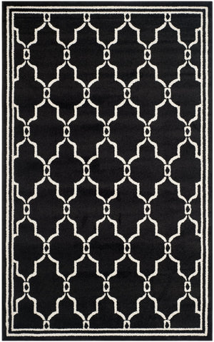 Safavieh Amherst Exquisite Turkish Area Rug – Modern Elegance With Intricate Geometric Design And Durability Anthracite ,Ivory 67% Polypropylene 18% Fibrillated Polypropylene 8% Latex 7% Poly,Cotton(Warp) Amt414g-5r