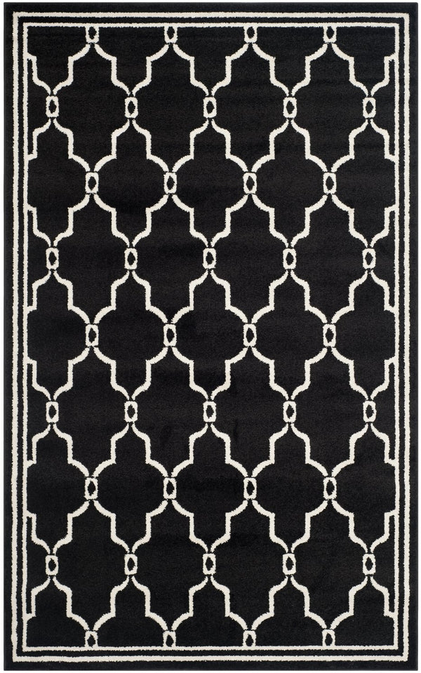 Safavieh Amherst Exquisite Turkish Area Rug – Modern Elegance With Intricate Geometric Design And Durability Anthracite ,Ivory 67% Polypropylene 18% Fibrillated Polypropylene 8% Latex 7% Poly,Cotton(Warp) Amt414g-5r