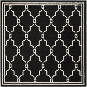 Safavieh Amherst Exquisite Turkish Area Rug – Modern Elegance With Intricate Geometric Design And Durability Anthracite ,Ivory 67% Polypropylene 18% Fibrillated Polypropylene 8% Latex 7% Poly,Cotton(Warp) Amt414g-5r
