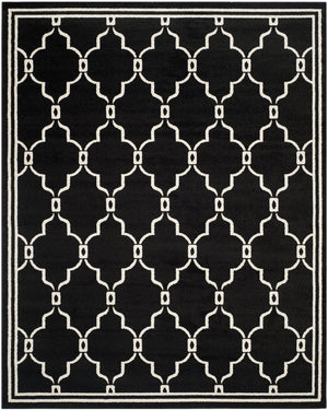Safavieh Amherst Exquisite Turkish Area Rug – Modern Elegance With Intricate Geometric Design And Durability Anthracite ,Ivory 67% Polypropylene 18% Fibrillated Polypropylene 8% Latex 7% Poly,Cotton(Warp) Amt414g-5r