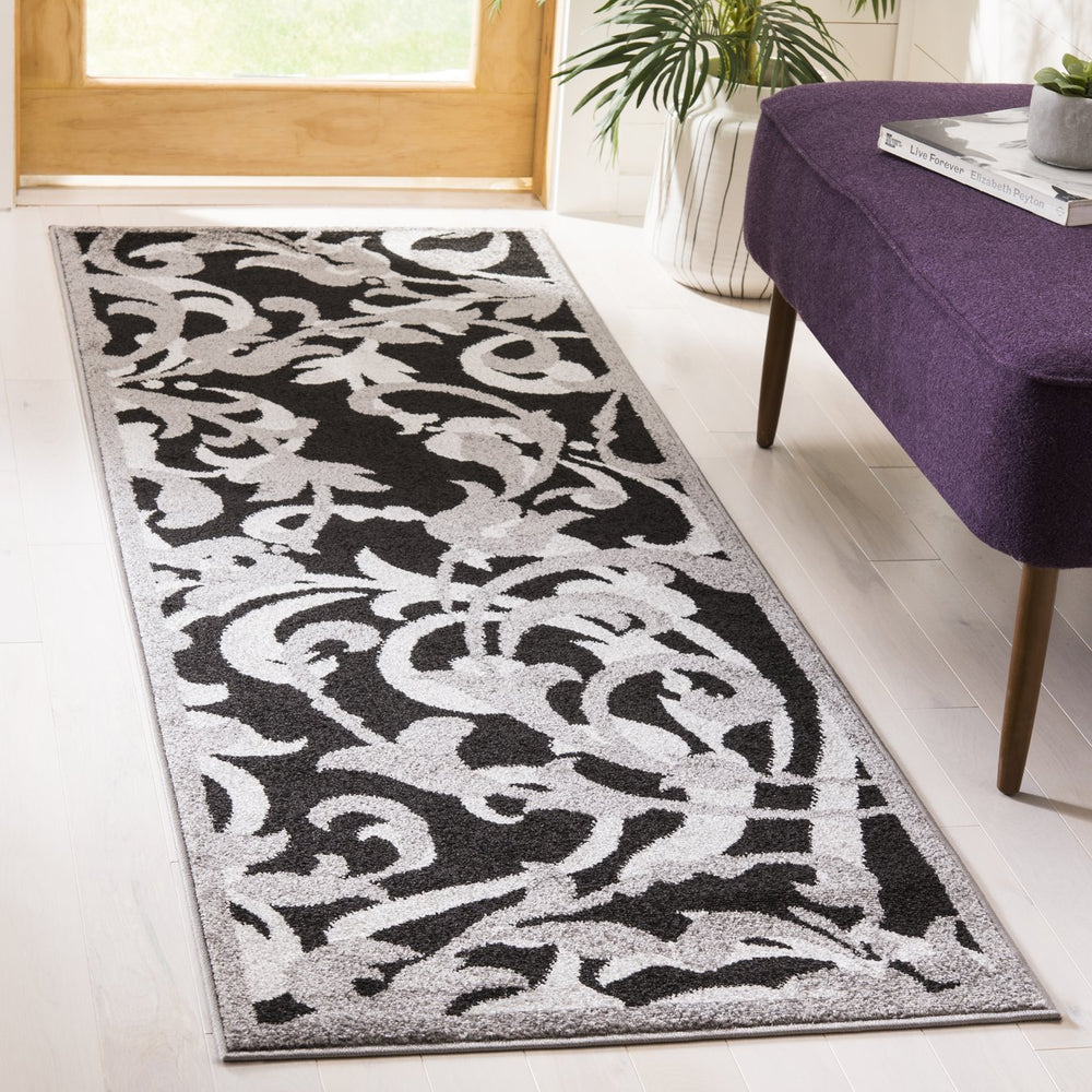 Safavieh Amherst Anthracite & Light Grey Transitional Rug 2'6"X4' Low-Profile Durable Power-Loomed In Turkey AMT428G-24