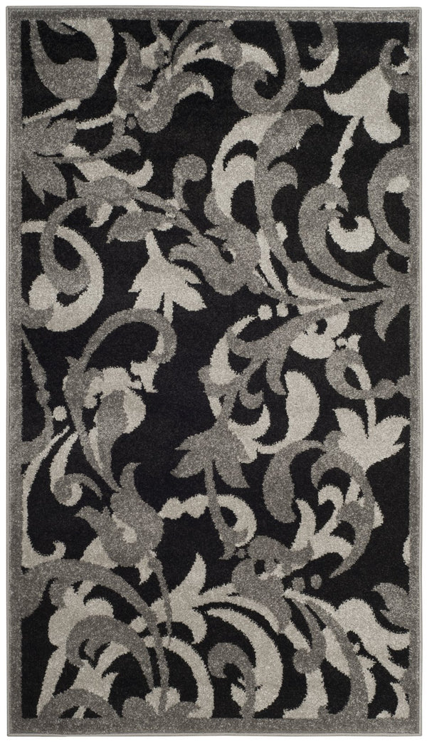 Safavieh Amherst Anthracite & Light Grey Transitional Rug 2'6"X4' Low-Profile Durable Power-Loomed In Turkey AMT428G-24