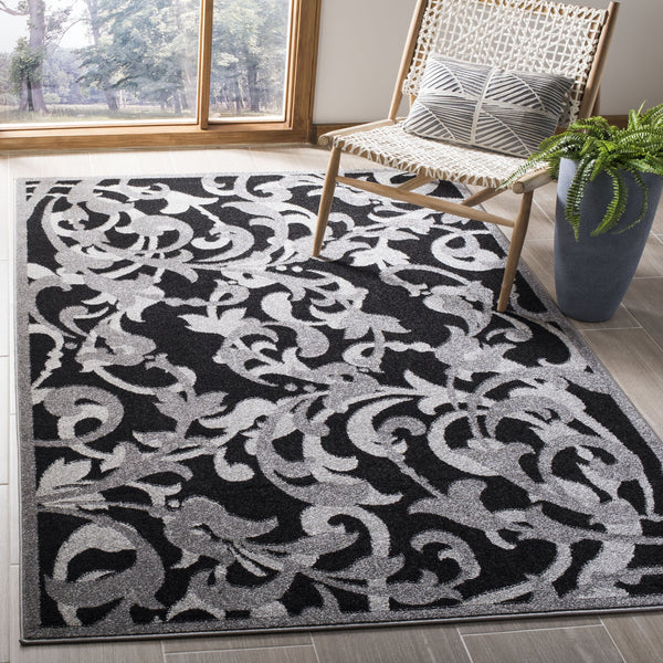 Safavieh Amherst Anthracite & Light Grey Transitional Rug 2'6"X4' Low-Profile Durable Power-Loomed In Turkey AMT428G-24
