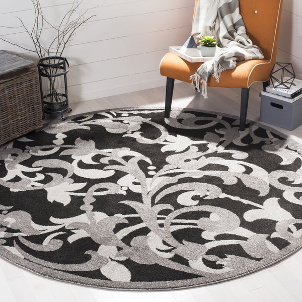 Safavieh Amherst Anthracite & Light Grey Transitional Rug 2'6"X4' Low-Profile Durable Power-Loomed In Turkey AMT428G-24