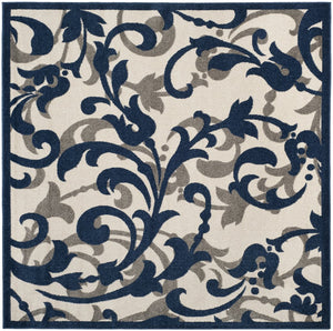 Safavieh Amherst Elegant Transitional Rug - Refined Design For Contemporary And Traditional Spaces, 2'6"X4' Ivory ,Navy 67% Polypropylene 18% Fibrillated Polypropylene 8% Latex 7% Poly,Cotton(Warp) Amt428m-29