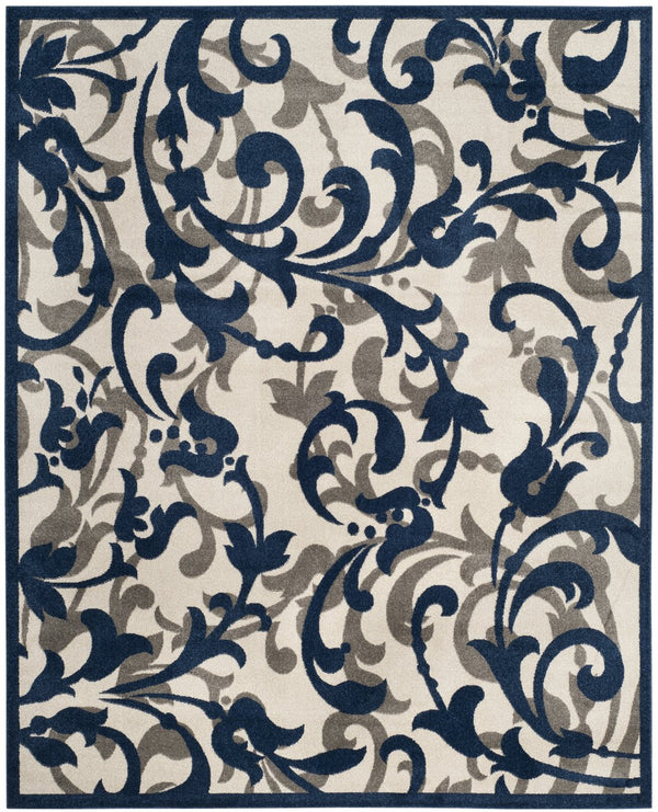 Safavieh Amherst Ivory Navy Transitional Floral Area Rug — Power-Loomed Turkey, Low Pile, Stain-Resistant Elegance 5'-0" x 5'-0" AMT428M-5SQ