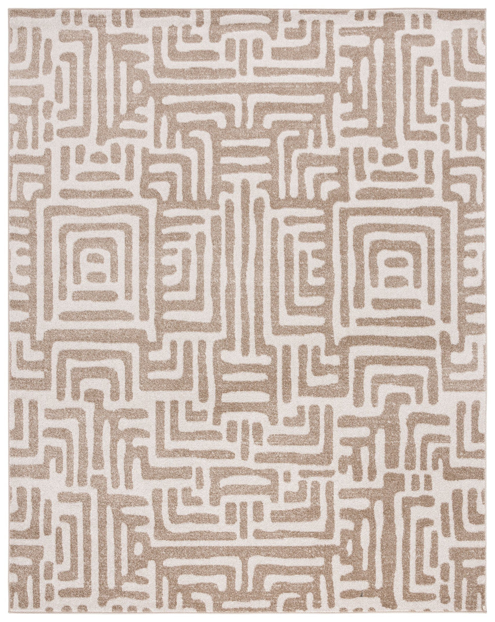 Safavieh Amherst Area Rug - Timeless Geometric Design For Modern Living Spaces, Durable & Eco-friendly Comfort Beige ,Cream 67% Polypropylene 18% Fibrillated Polypropylene 8% Latex 7% Poly,Cotton(Warp) Amt443s-5