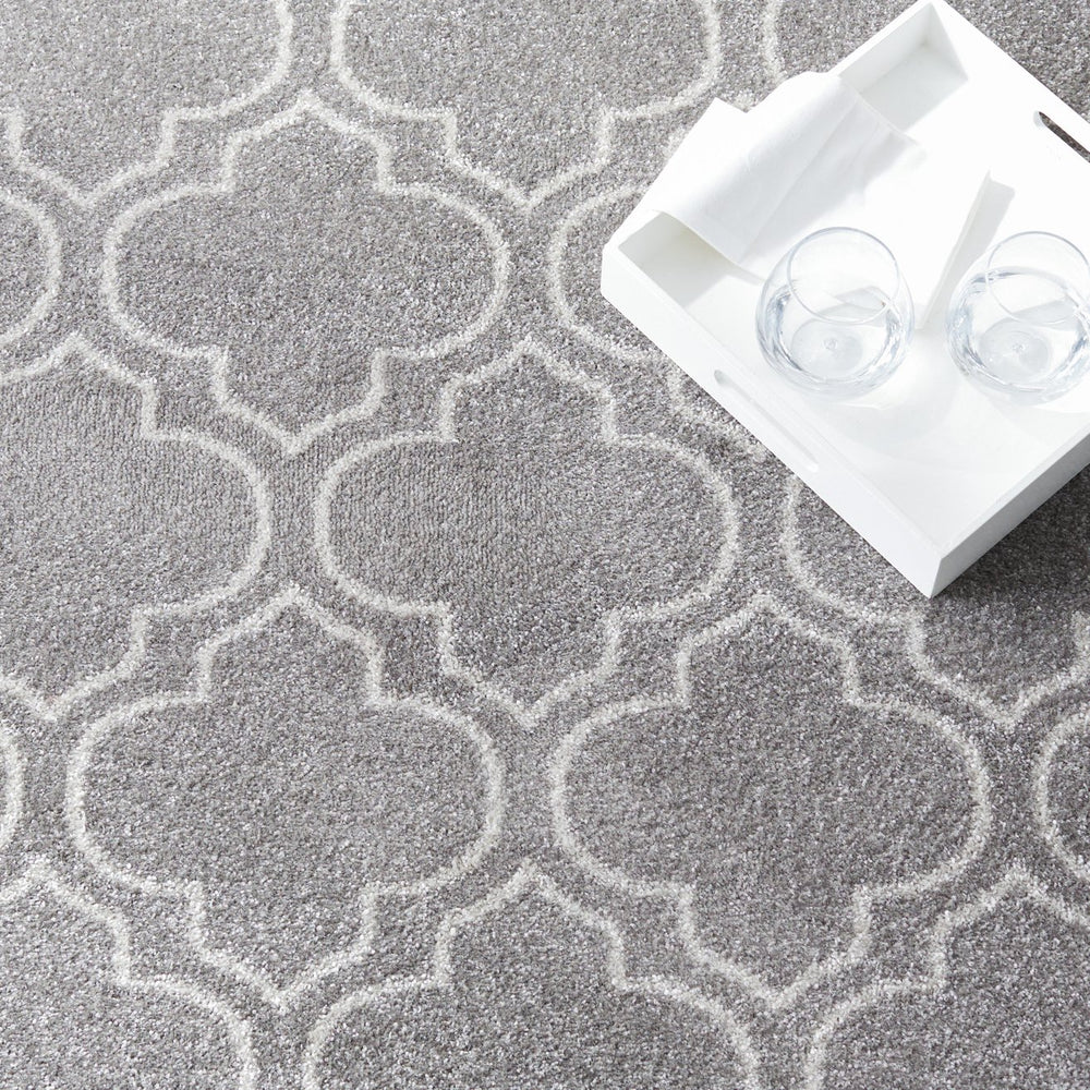 Safavieh Amherst Exquisite Area Rug With Timeless Trellis Design - Elevate Your Home With Turkish Elegance Grey ,Light Grey 67% Polypropylene 18% Fibrillated Polypropylene 8% Latex 7% Poly,Cotton(Warp) Amtl412c-5