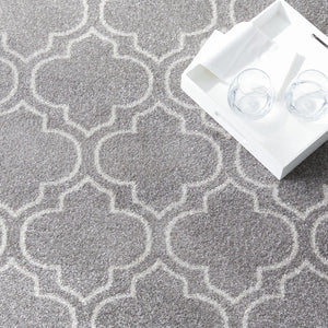 Safavieh Amherst Exquisite Area Rug With Timeless Trellis Design - Elevate Your Home With Turkish Elegance Grey ,Light Grey 67% Polypropylene 18% Fibrillated Polypropylene 8% Latex 7% Poly,Cotton(Warp) Amtl412c-5