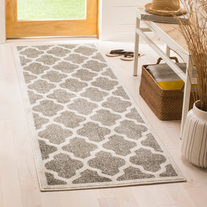 Safavieh Amherst 420 Power Loomed Rug Dark Grey / Beige 2'-3" X 7' AMTW420R-27