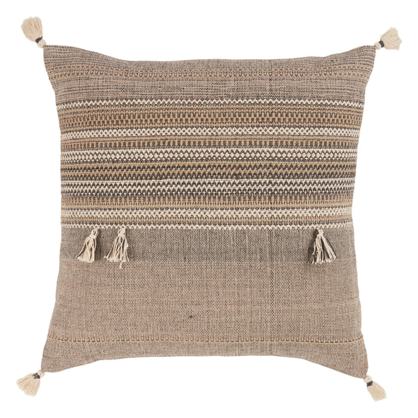 Jaipur Living Vibe by Jaipur Living Cainen Cotton Striped Tassel Throw Pillow Tribal Artisan Decor Poly Fill PLW103656