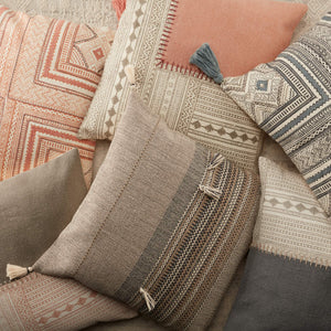 Jaipur Living Vibe by Jaipur Living Cainen Cotton Stripe Pillow Cover with Tassel Trim Boho Flair PLC102388