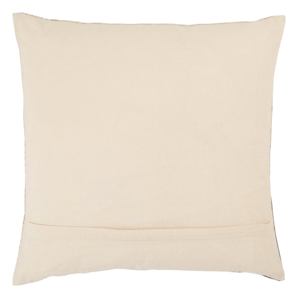 Jaipur Living Vibe by Jaipur Living Ayami Hand Embroidered Cotton Tribal Throw Pillow for Boho Rooms Gray / Cream Poly Fill PLW103658