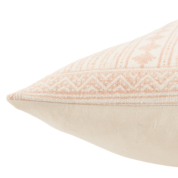 Jaipur Living Vibe by Jaipur Living Ayami Cotton Pillow Cover with Embroidered Tribal Pattern Light Pink / Gray PLC102391